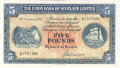 Union Bank Of Scotland Ltd 5 Pounds,  1.10.1953